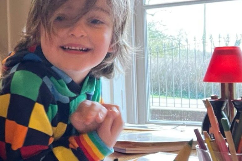 Photo of a great kid artist at work